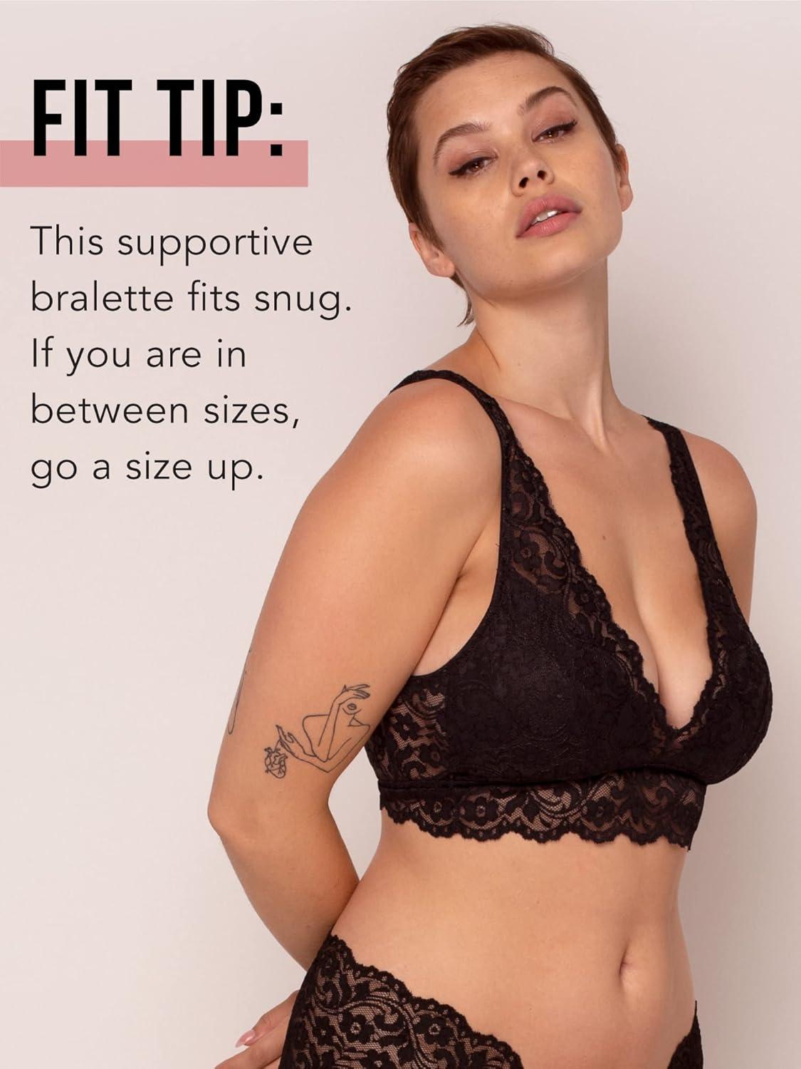 imageSmart ampamp Sexy Womens Signature Lace Deep V BraletteHot Fire 1 Pack