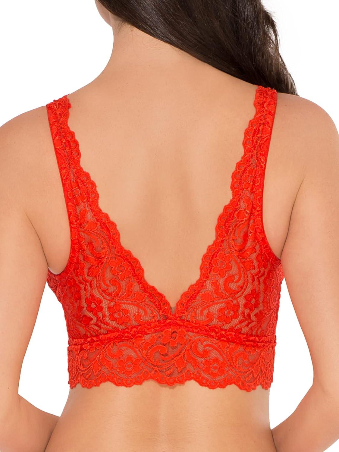 imageSmart ampamp Sexy Womens Signature Lace Deep V BraletteHot Fire 1 Pack