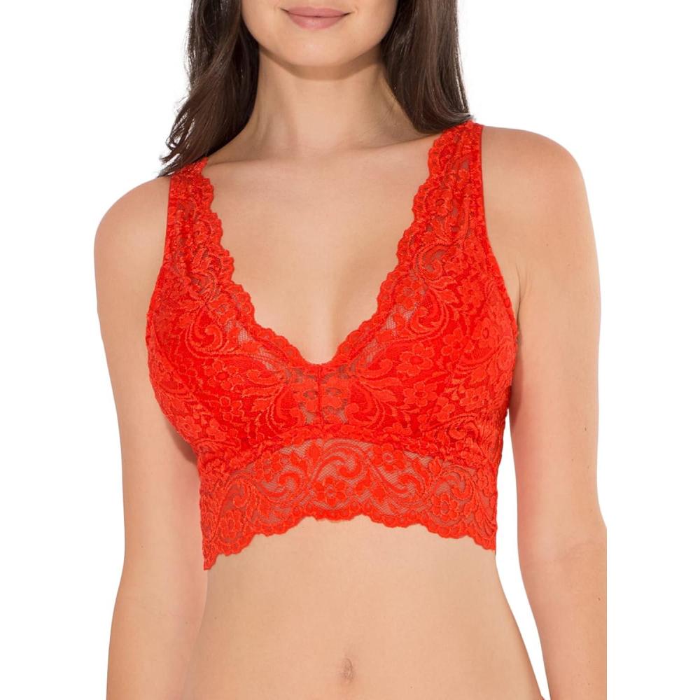 imageSmart ampamp Sexy Womens Signature Lace Deep V BraletteHot Fire 1 Pack