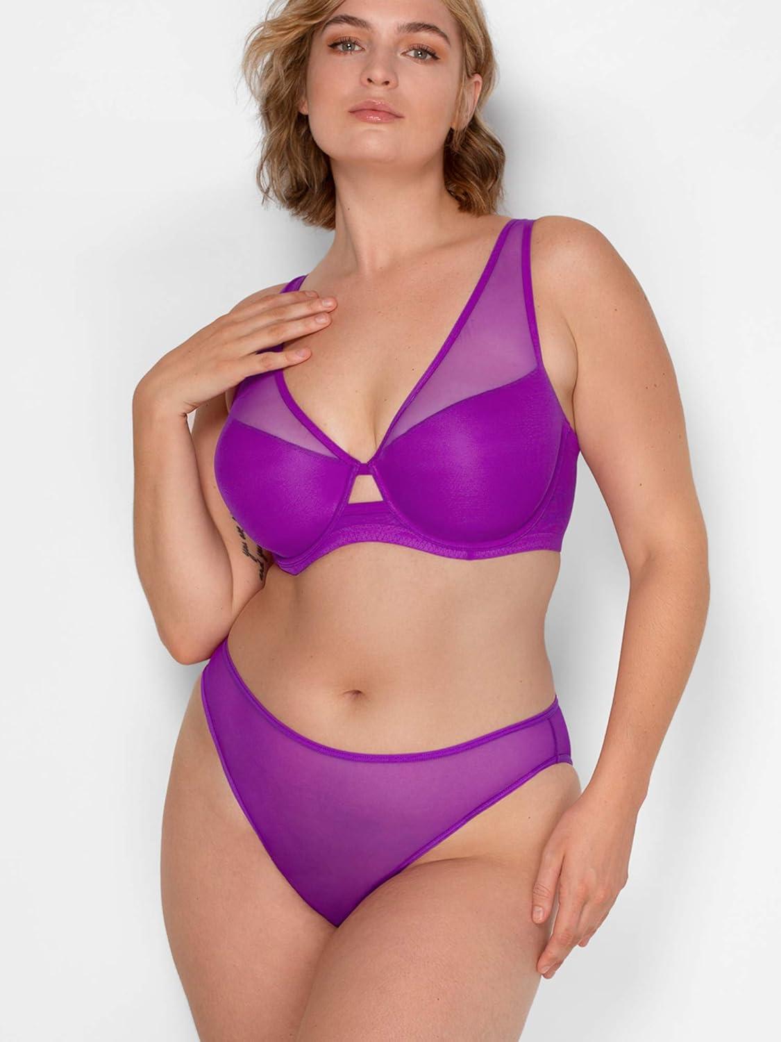 imageSmart amp Sexy Womens Mesh Plunge Bra available in single and 2 PacksFierce Violet Mesh