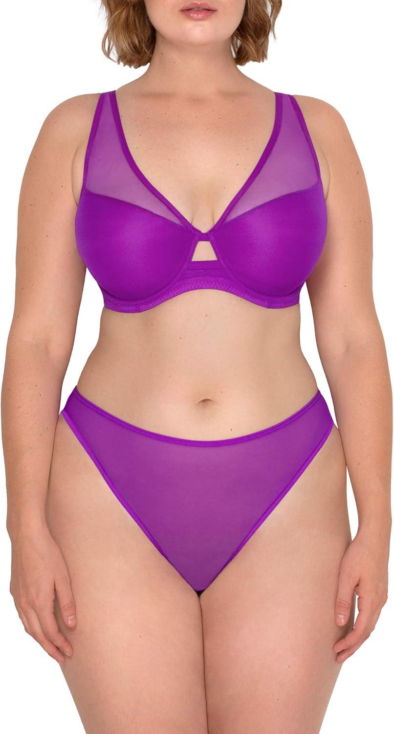 imageSmart amp Sexy Womens Mesh Plunge Bra available in single and 2 PacksFierce Violet Mesh