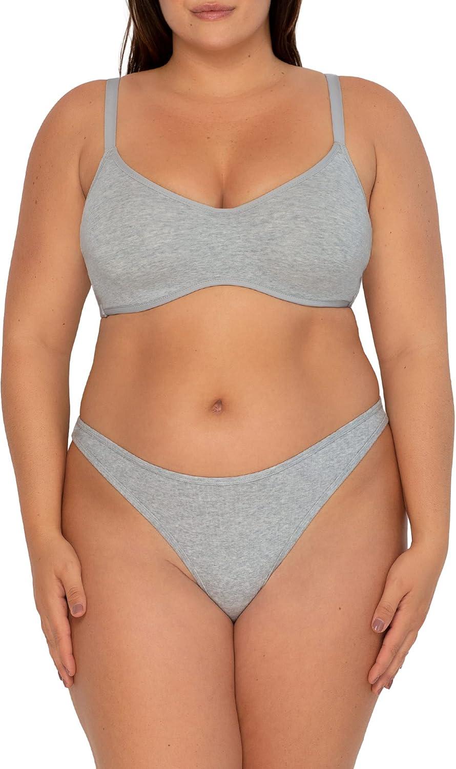 imageSmart amp Sexy Womens Cloud Cotton Comfort Collection Scoop Neck Unlined Underwire BraLight Grey Heather