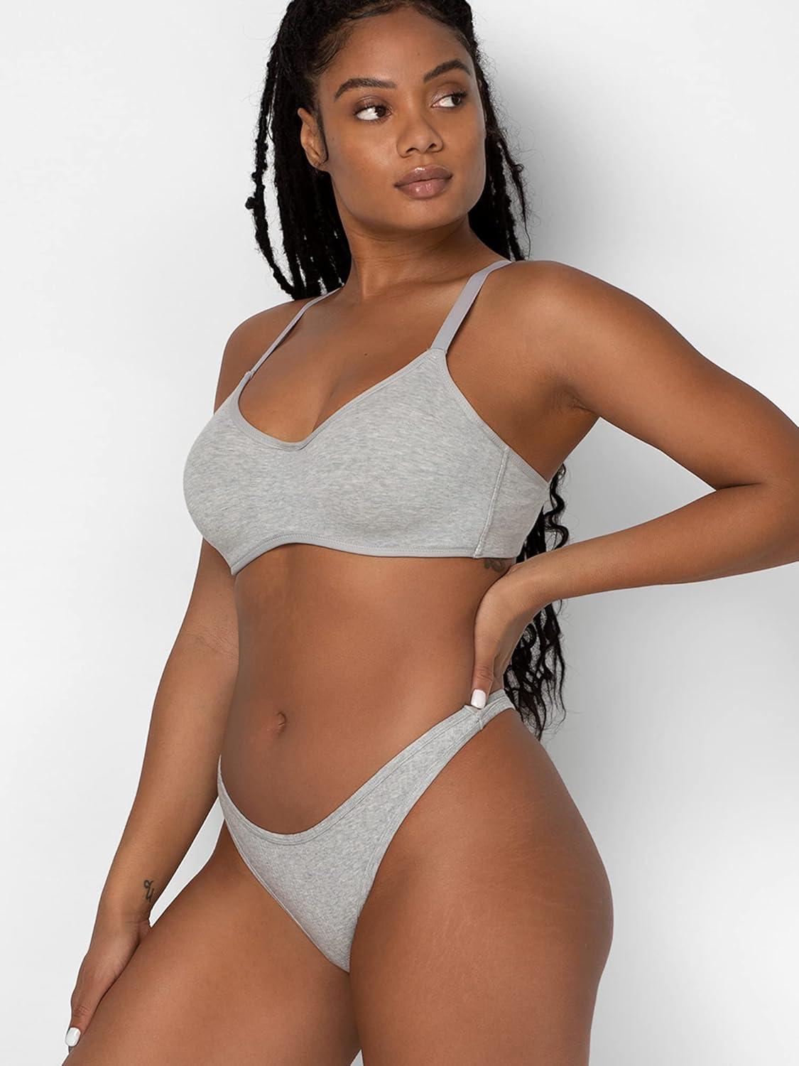 imageSmart amp Sexy Womens Cloud Cotton Comfort Collection Scoop Neck Unlined Underwire BraLight Grey Heather