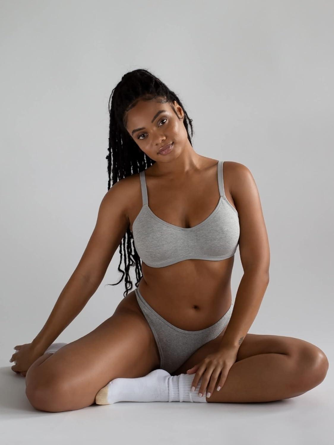 imageSmart amp Sexy Womens Cloud Cotton Comfort Collection Scoop Neck Unlined Underwire BraLight Grey Heather