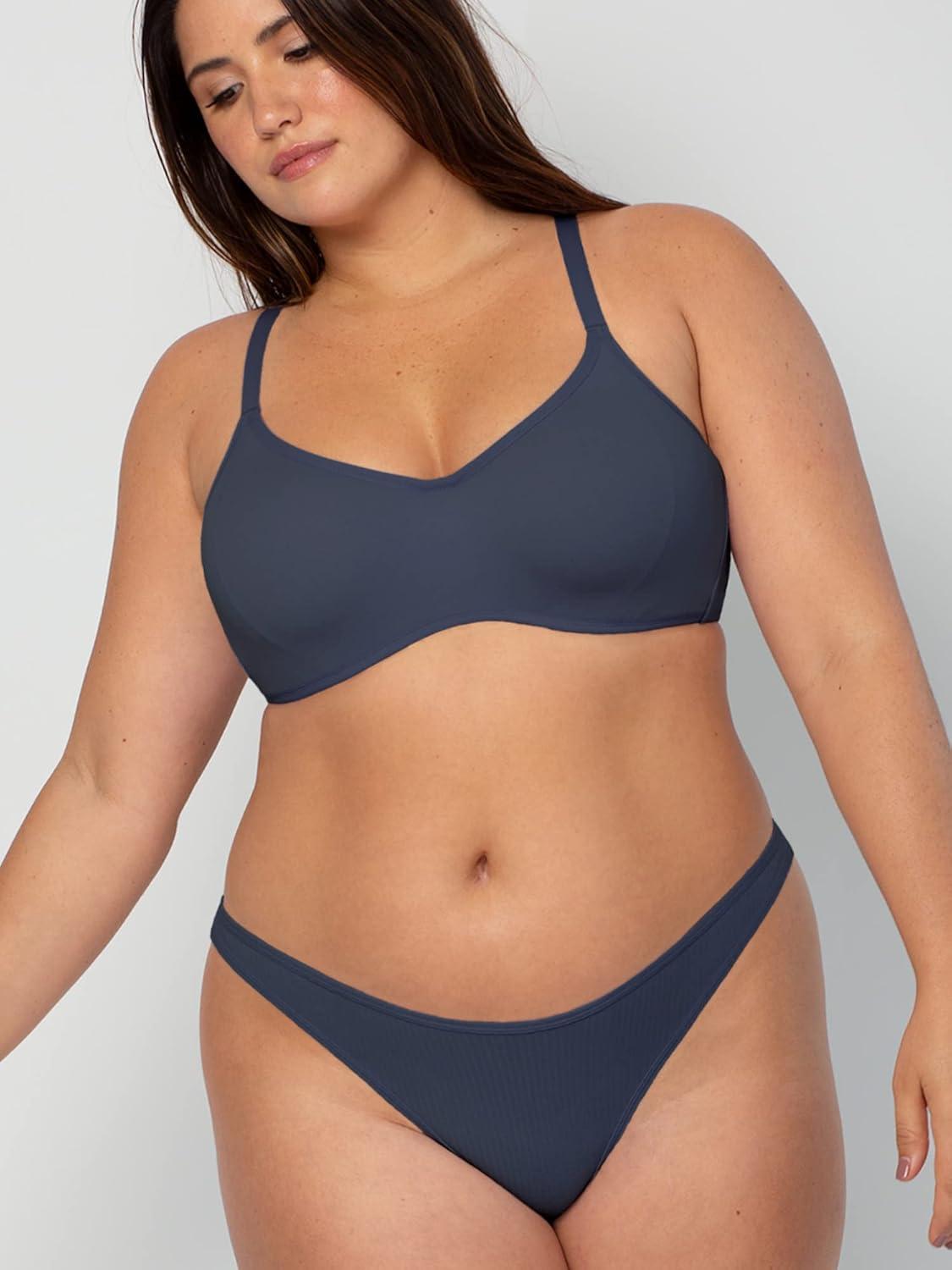 imageSmart amp Sexy Womens Cloud Cotton Comfort Collection Scoop Neck Unlined Underwire BraNavy Highlight
