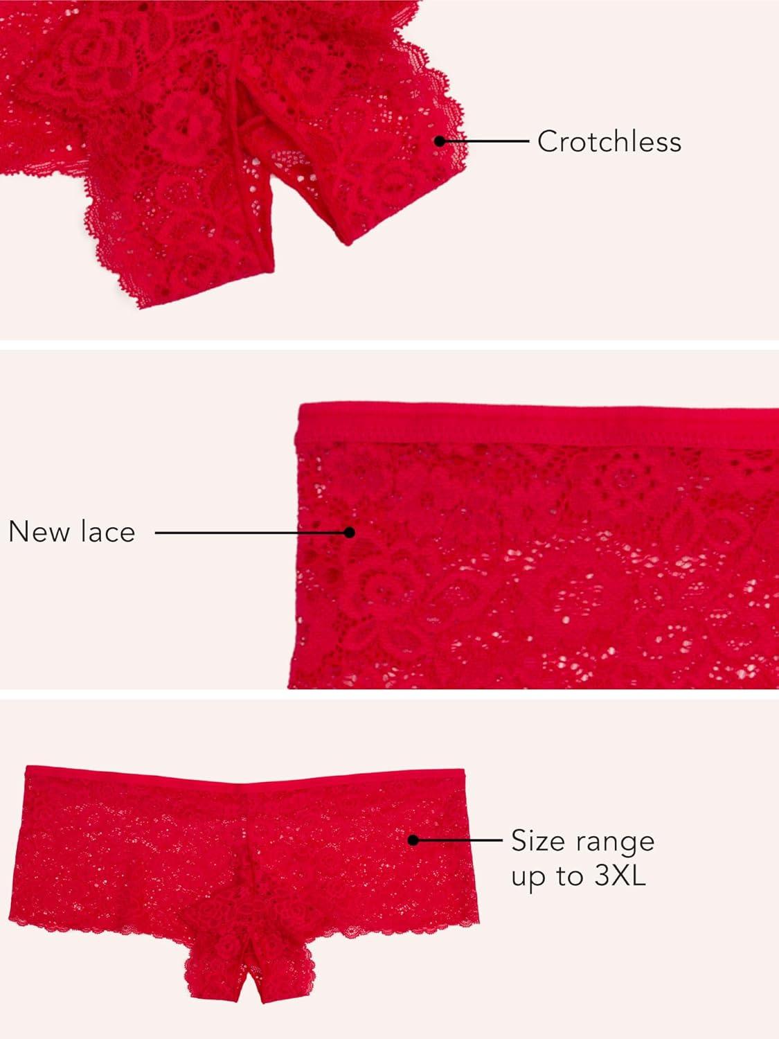 imageSmart amp Sexy Womens Crotchless Lace Boyshort Panty CrantasticCrantastic