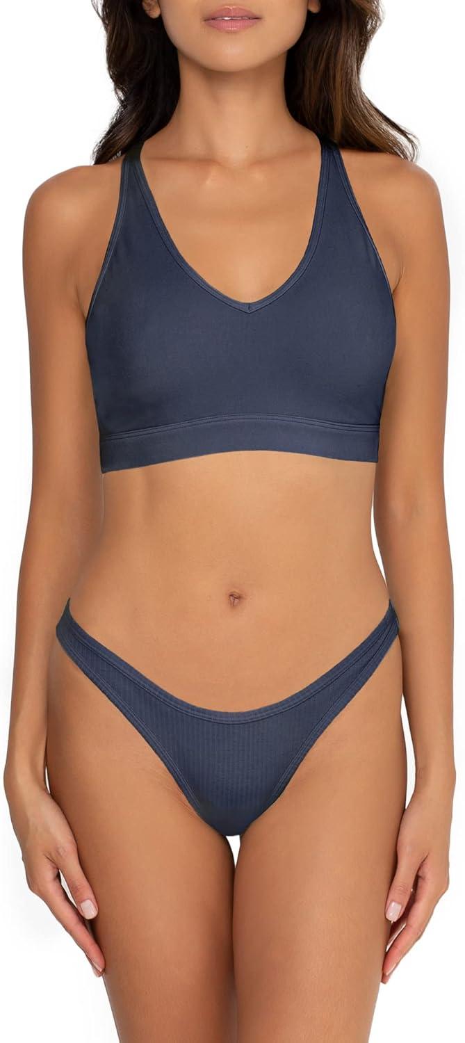 imageSmart amp Sexy Womens Cloud Cotton Comfort Collection BraletteNavy HiglightGrey Heather