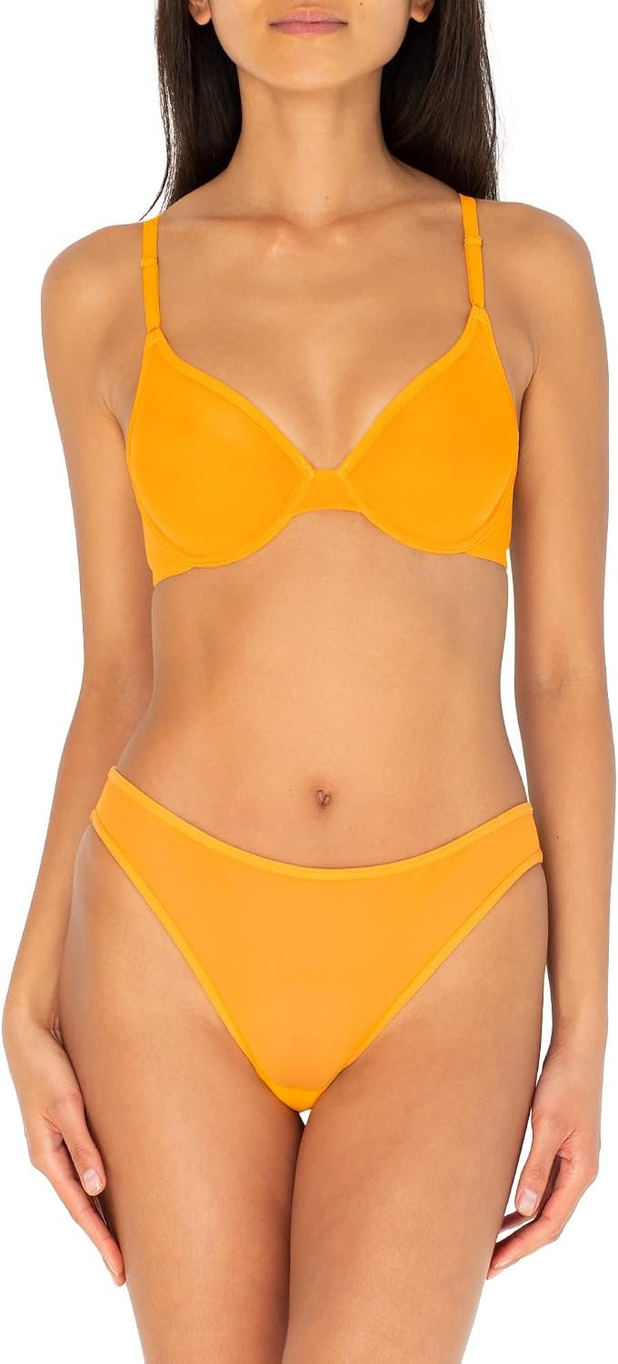 image:imageSmart amp Sexy Womens Sheer Mesh Demi Underwire Bra Sexy amp Comfortable See Through BrasSaffron