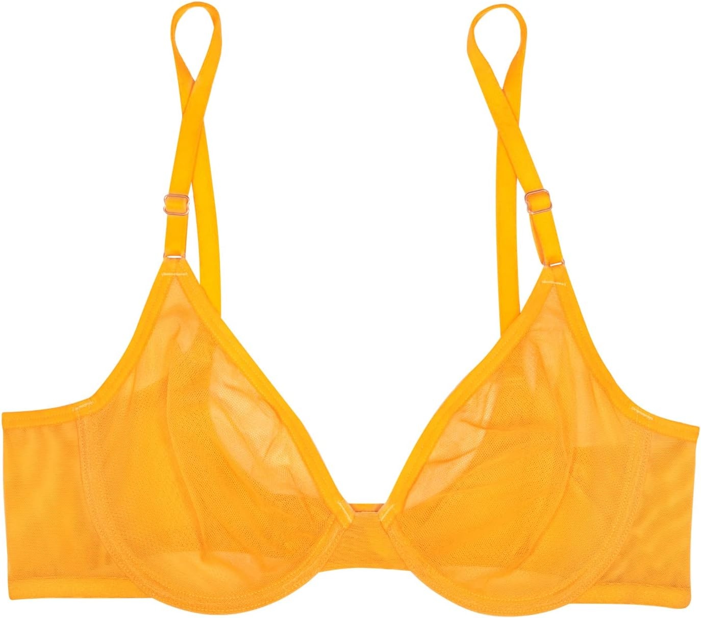 image:imageSmart amp Sexy Womens Sheer Mesh Demi Underwire Bra Sexy amp Comfortable See Through BrasSaffron