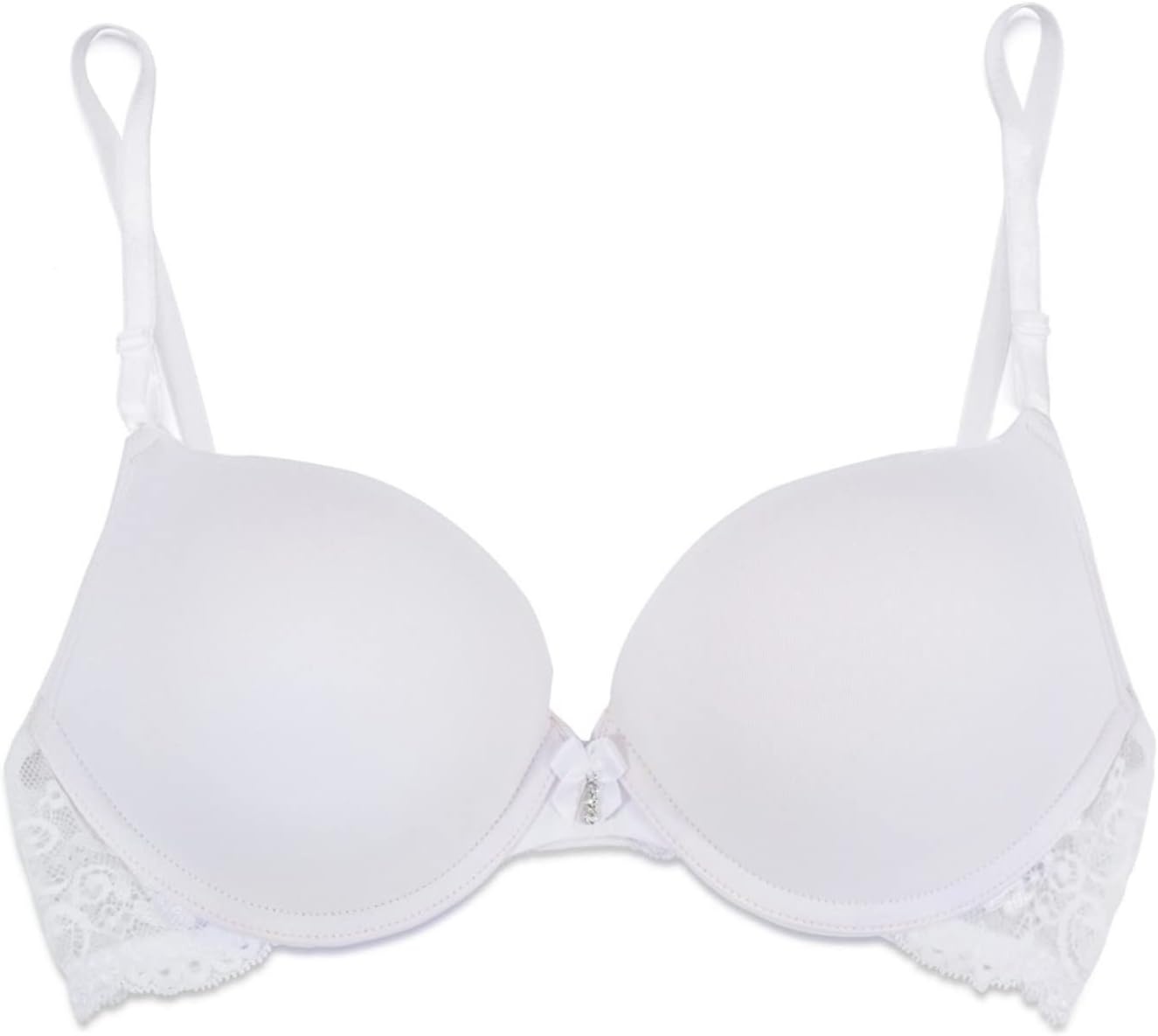 image:imageSmart and Sexy Womens Add 2 Cup Sizes PushUp Bra Maximum Cleavage BraWhite With Lac E Wings