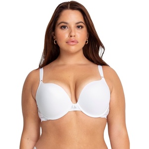 Smart and Sexy Women’s Add 2 Cup Sizes Push-Up Bra, Maximum Cleavage Bra(White With Lac E Wings)